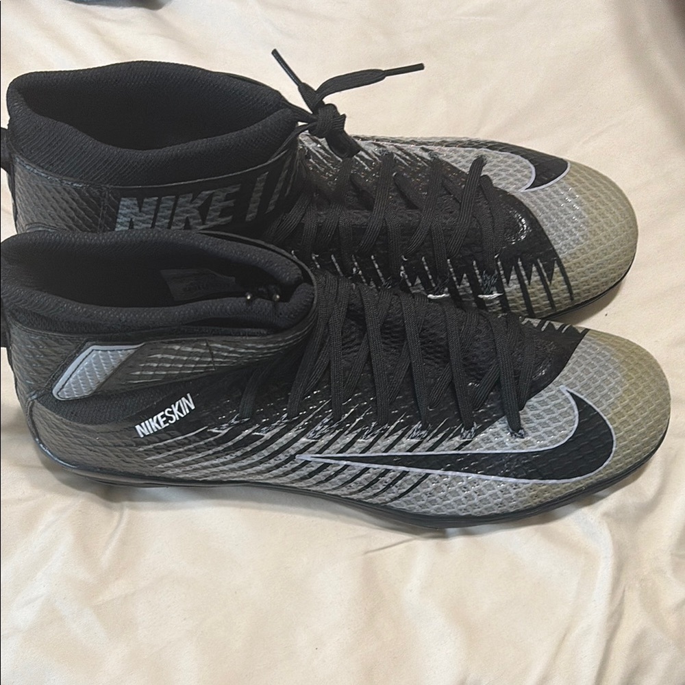 Nike Lunar Beast Black and Grey Cleats, Sz 17